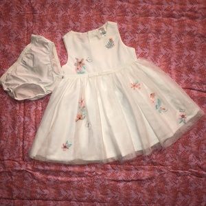 Carter’s Just One You White Dress with Embroidered Flowers 9 month